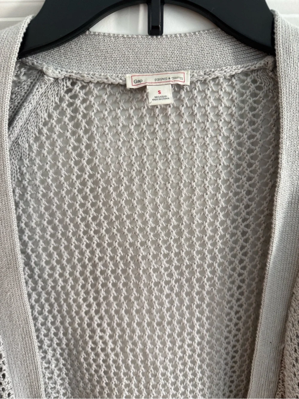GAP Light Gray Open Weave Long Cardigan